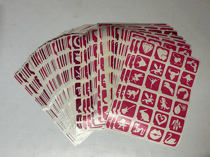 Glitter tattoo stencils