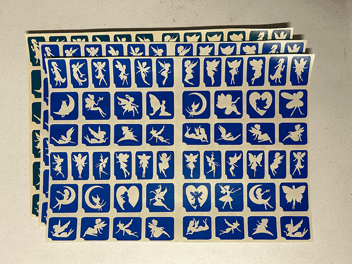 Glitter tattoo stencils