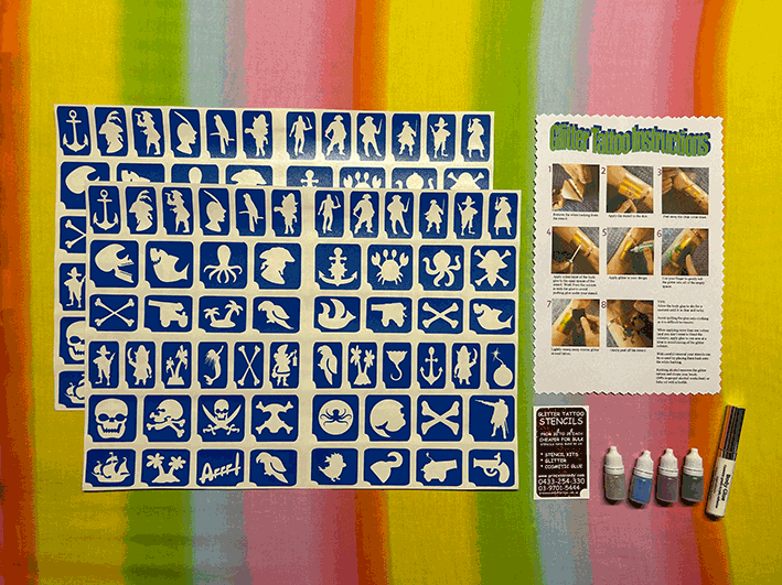 Pirate tattoo stencil kit