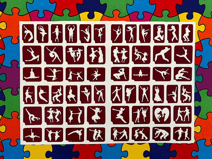 Dance theme stencil sheet