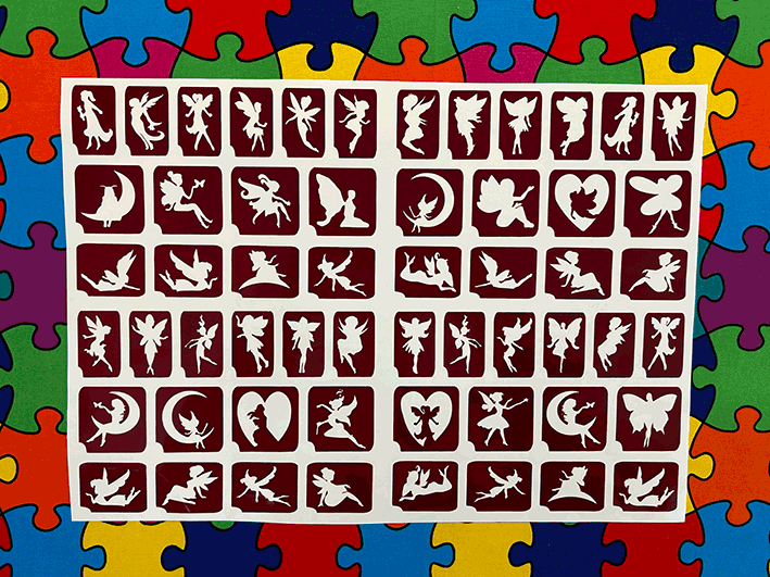 Fairy theme stencil sheet