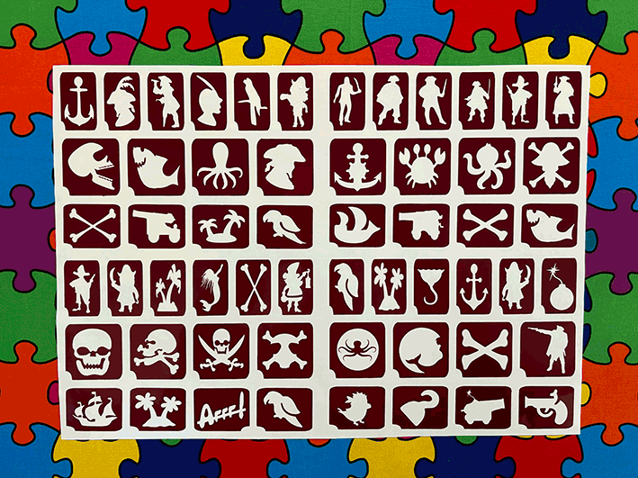 Pirate theme stencil sheet