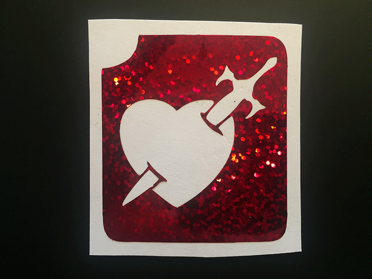 Heart & Dagger Stencil