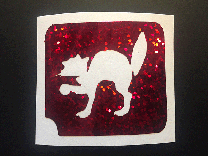 Cat Glitter Tattoo Stencil